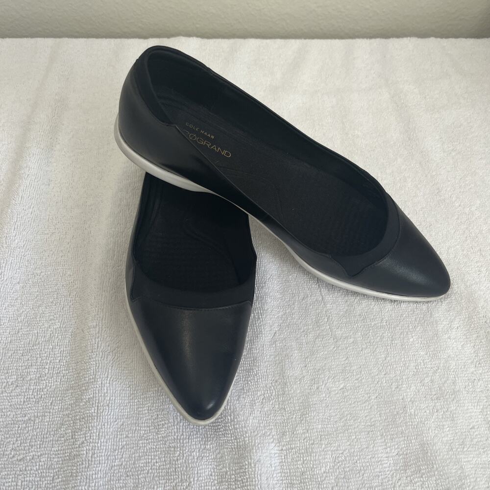 Cole Haan Womens Shoes 7.5 Grand Ambition Skimmer Black Leather Comfort